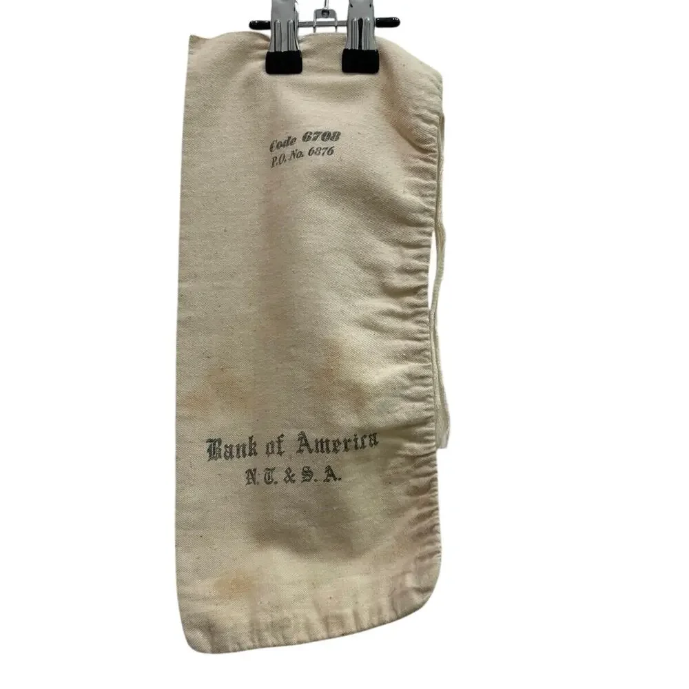Vtg Bank of America Cloth Money Deposit Bag Gothic Font Collectible 30’s-60’s